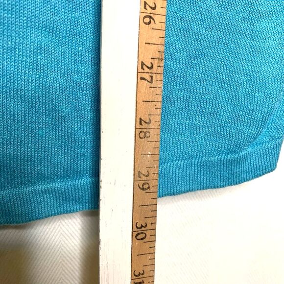 J. Jill Womens Linen Blend Cardigan Sweater Blue 3/4 Sleeve V Neck Tight Knit XS - Picture 5 of 11